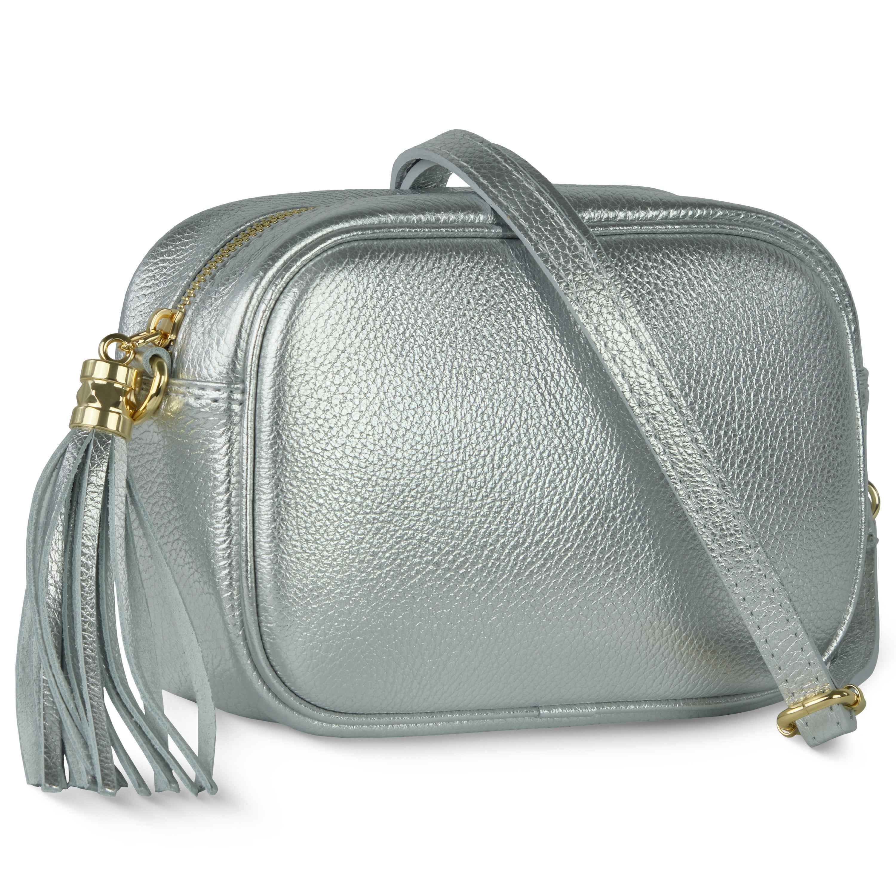 Metallic Calf Leather Crossbody Bag 231302