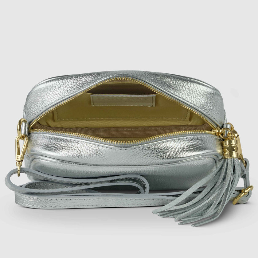 Metallic Calf Leather Crossbody Bag 231302
