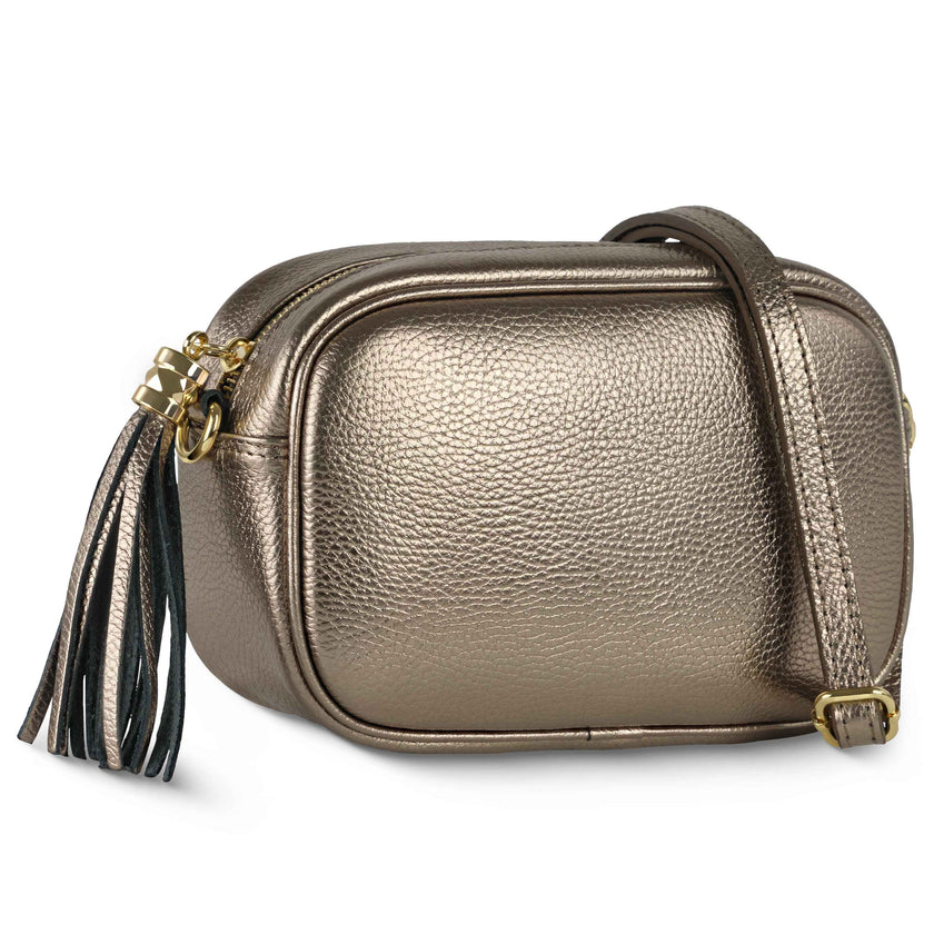 Metallic Calf Leather Crossbody Bag 231302