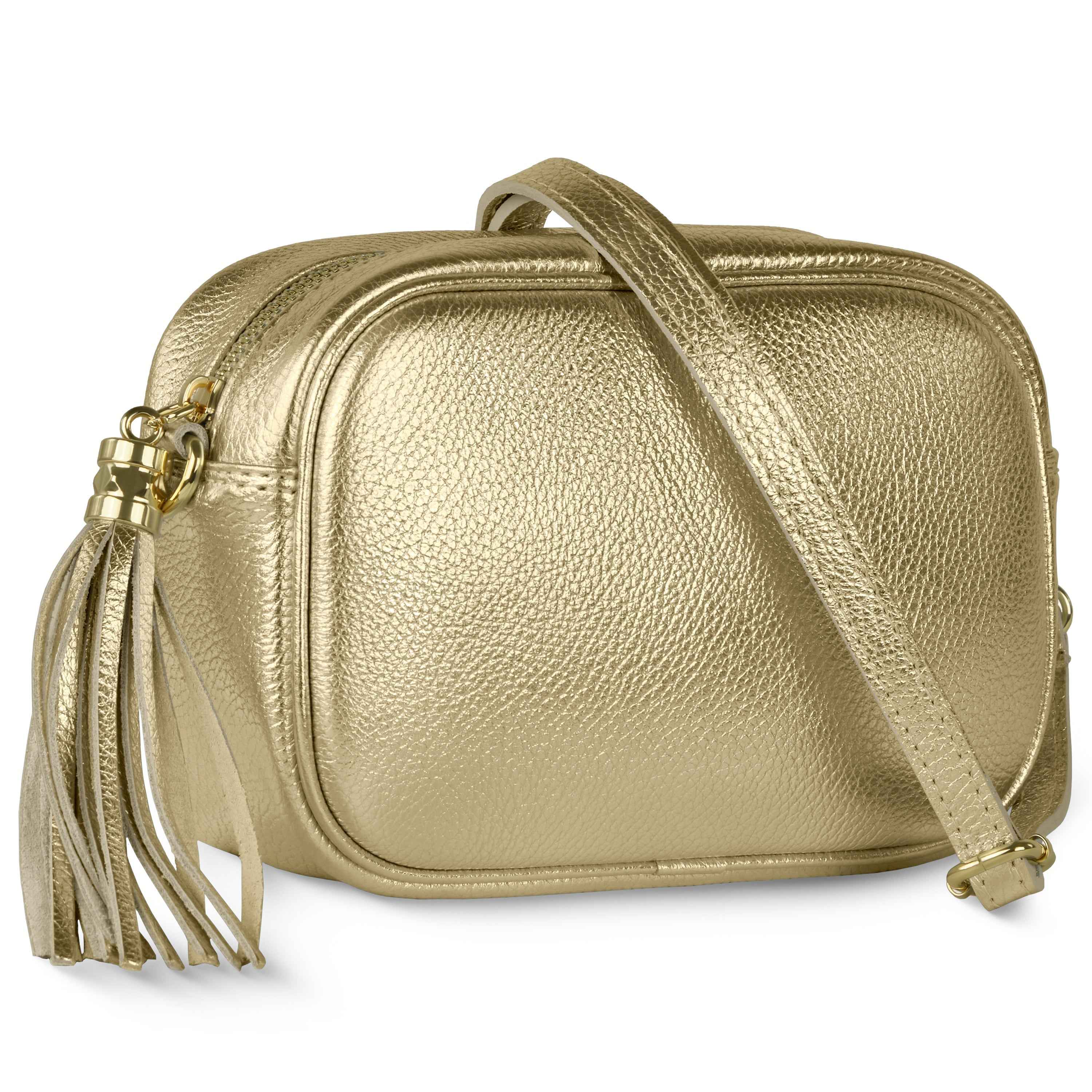 Metallic Calf Leather Crossbody Bag 231302