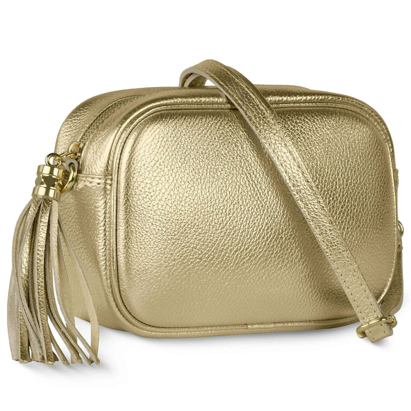 Metallic Calf Leather Crossbody Bag 231302