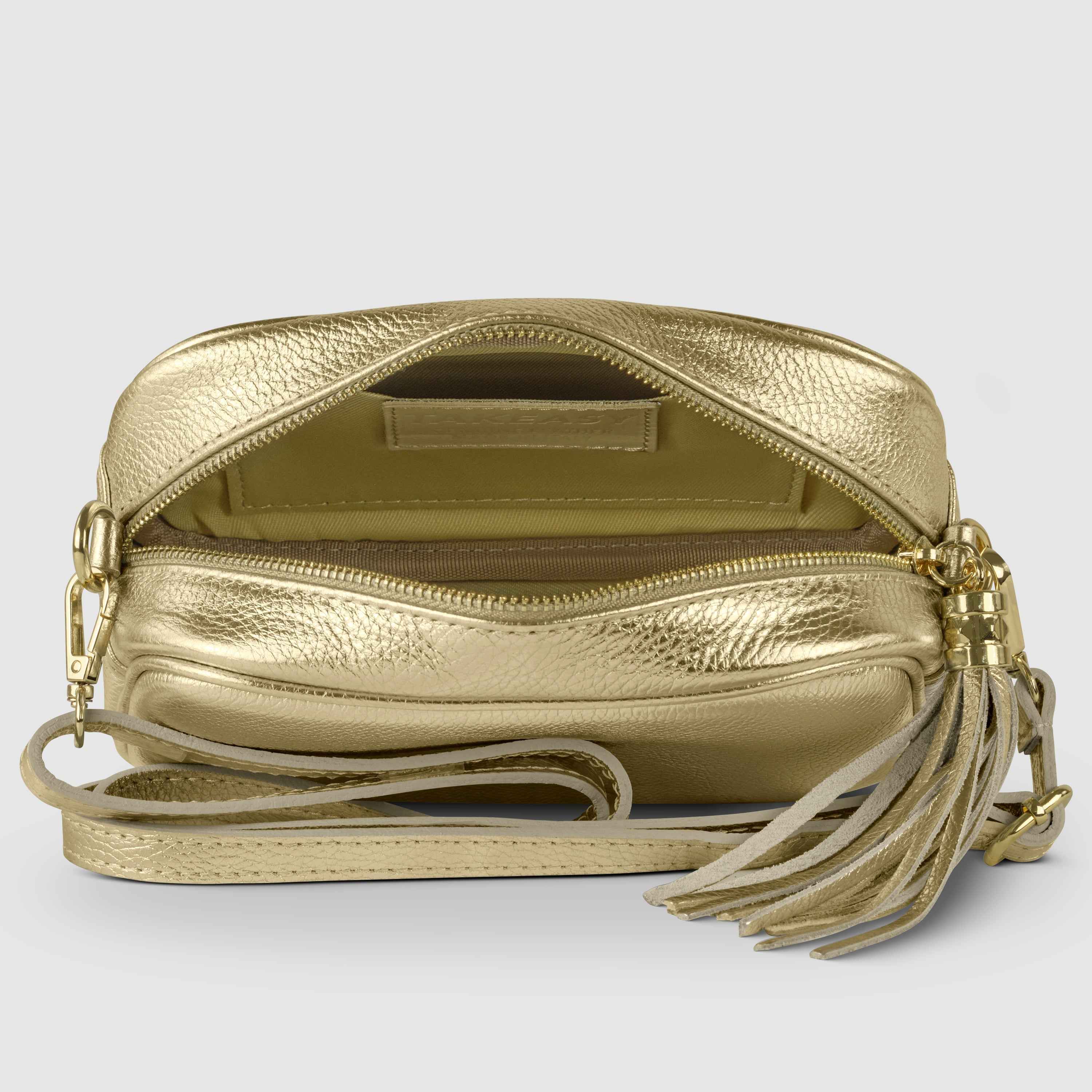 Metallic Calf Leather Crossbody Bag 231302
