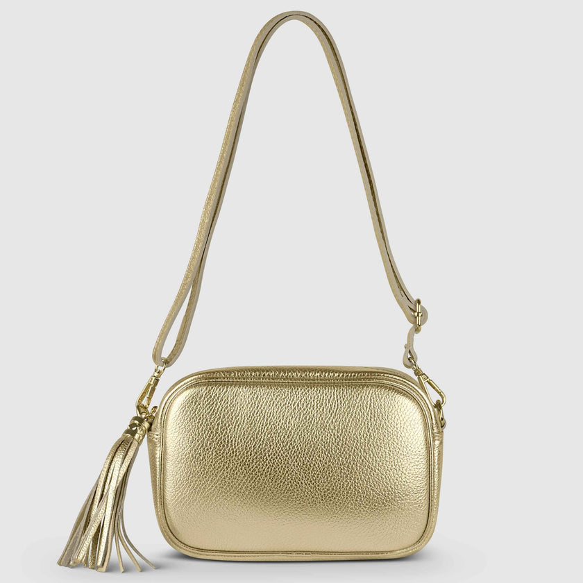 Metallic Calf Leather Crossbody Bag 231302