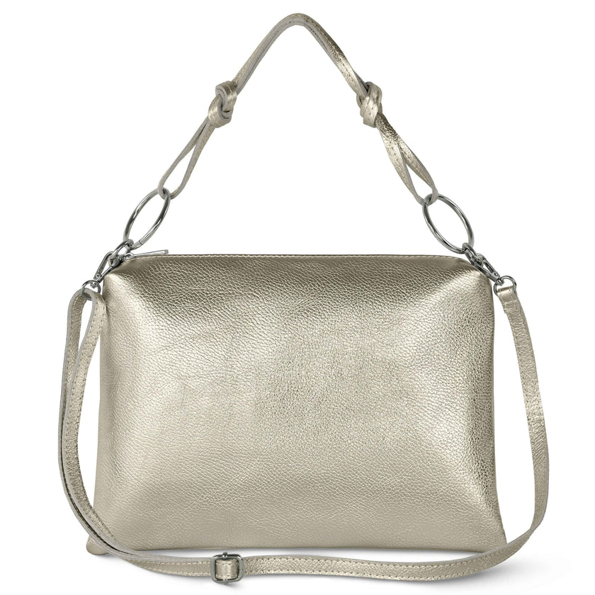 Metallic Calf Leather Shoulder Bag 171551