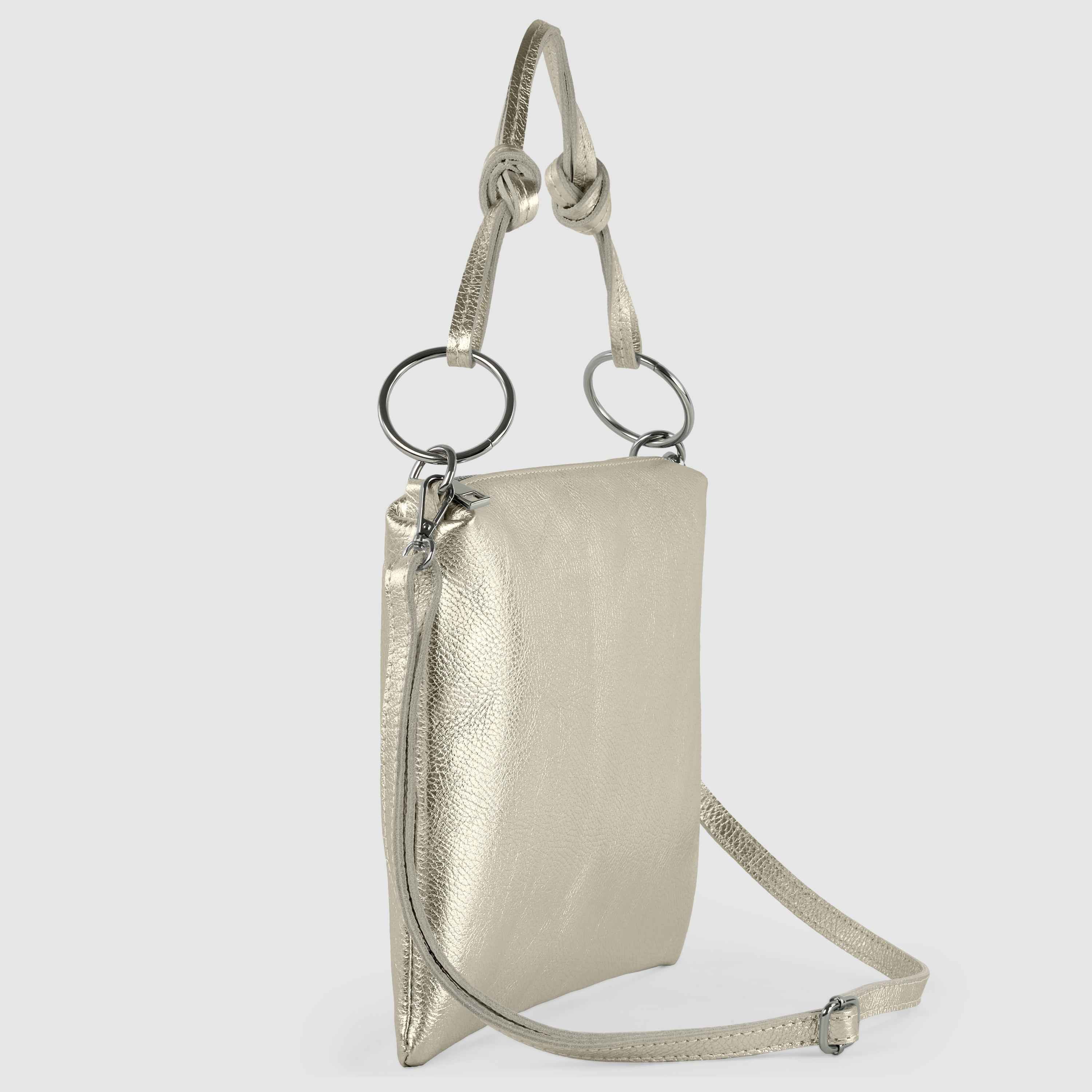Metallic Calf Leather Shoulder Bag 171551