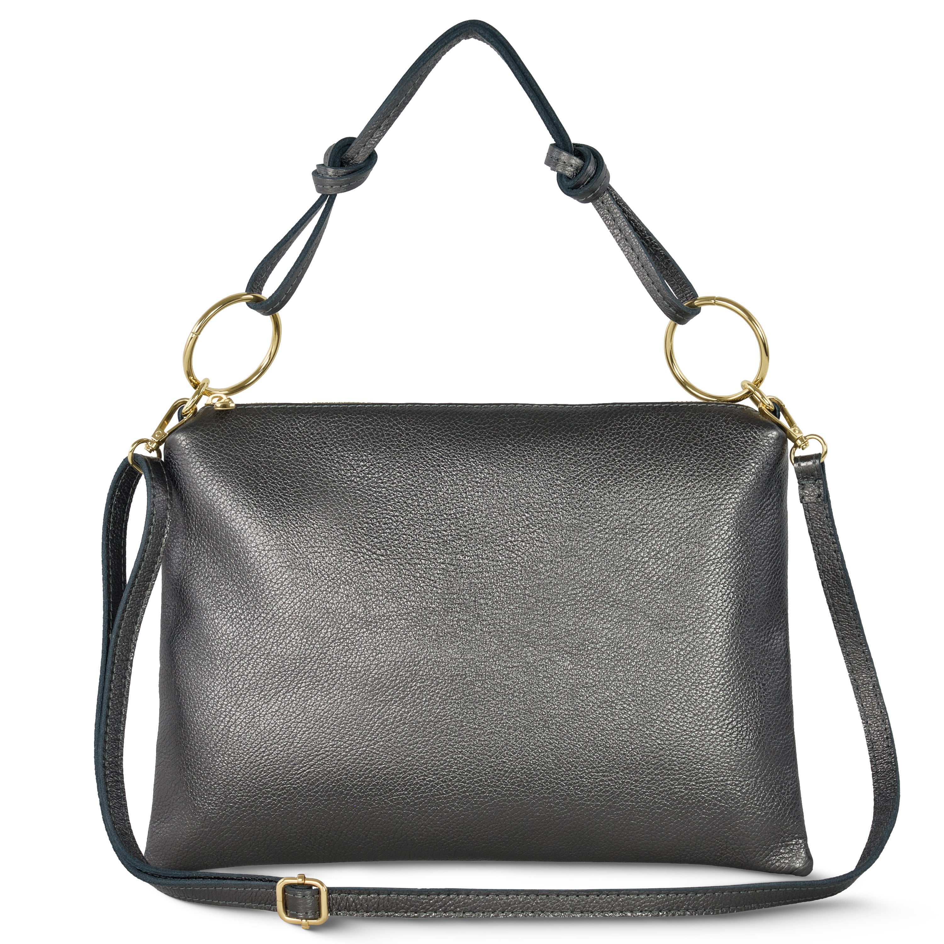 Metallic Calf Leather Shoulder Bag