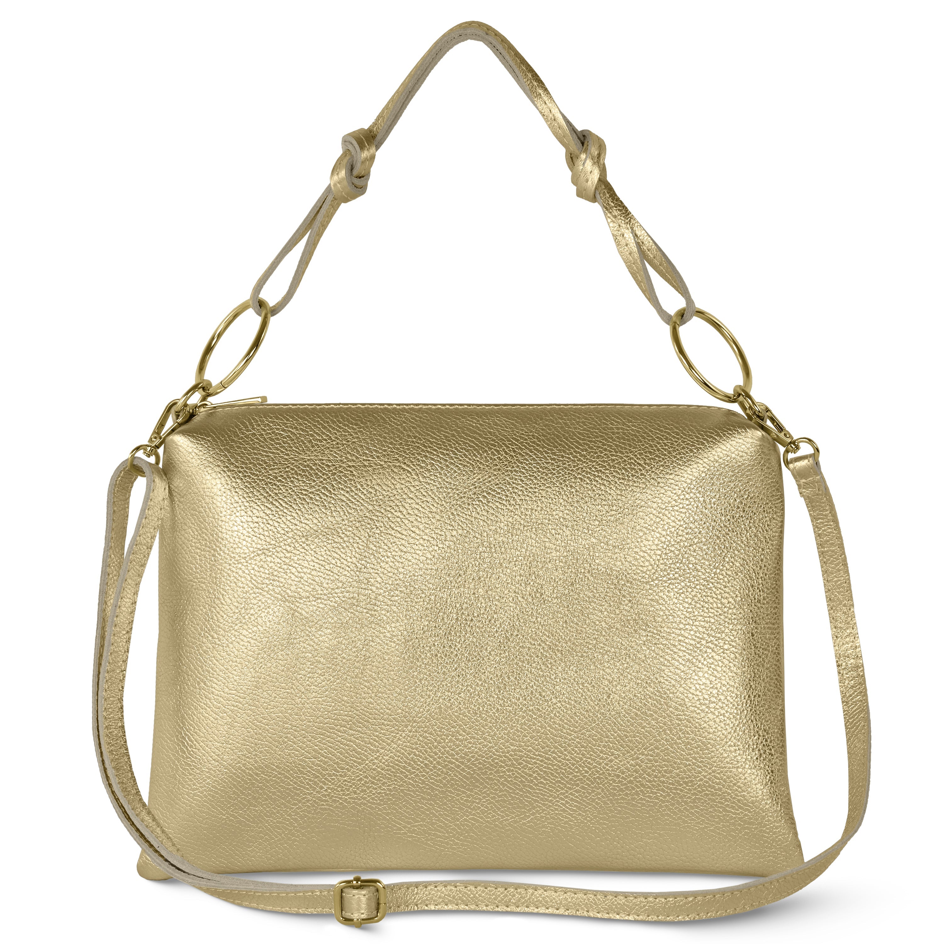 Metallic Calf Leather Shoulder Bag