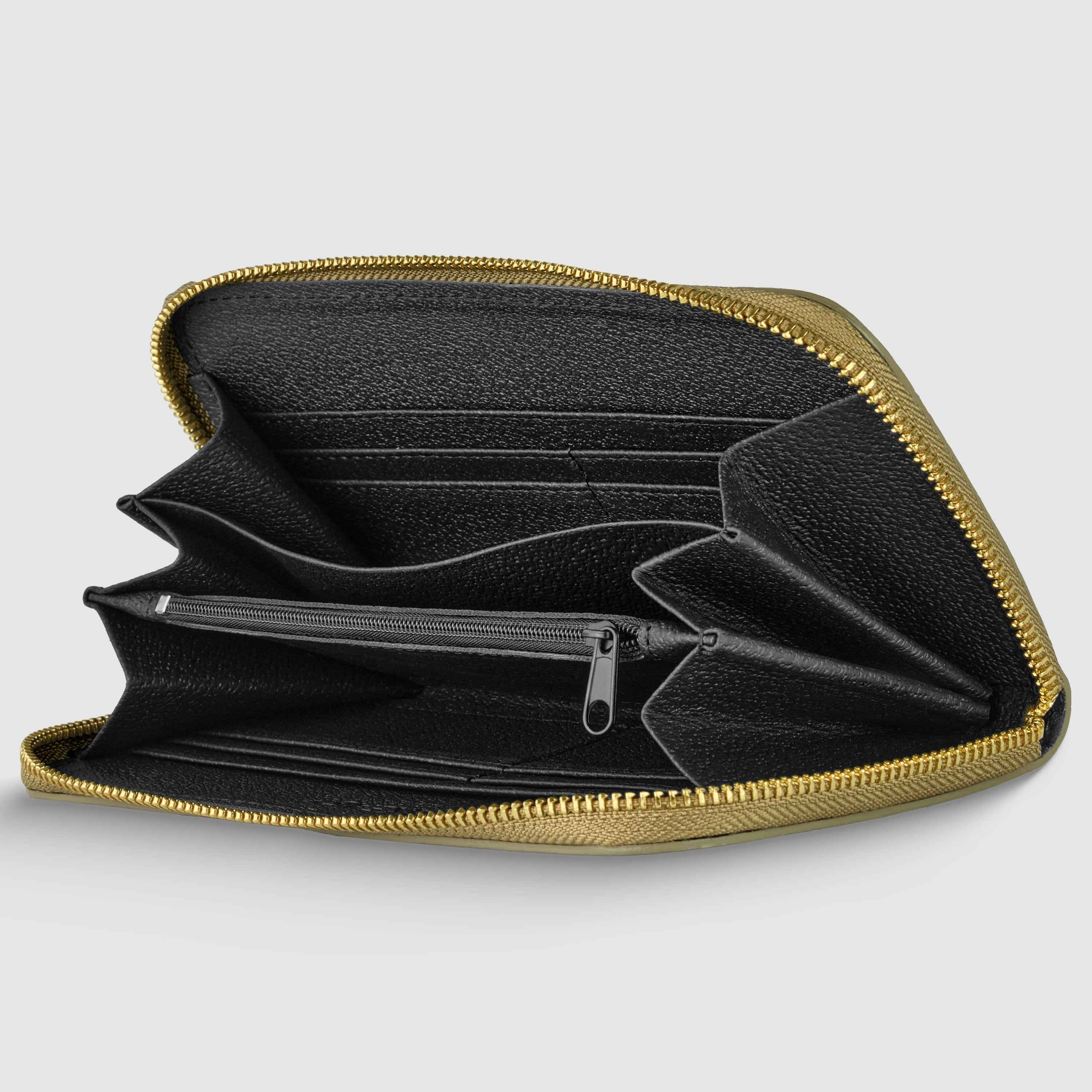 Metallic Calf Leather Wallet