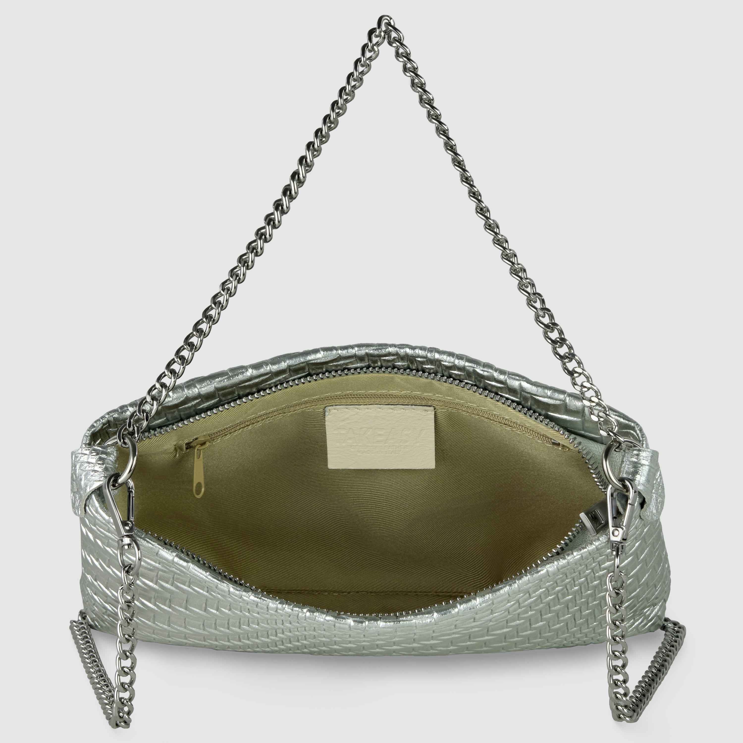 Grid Metallic Suede Leather Crossbody Bag 101315