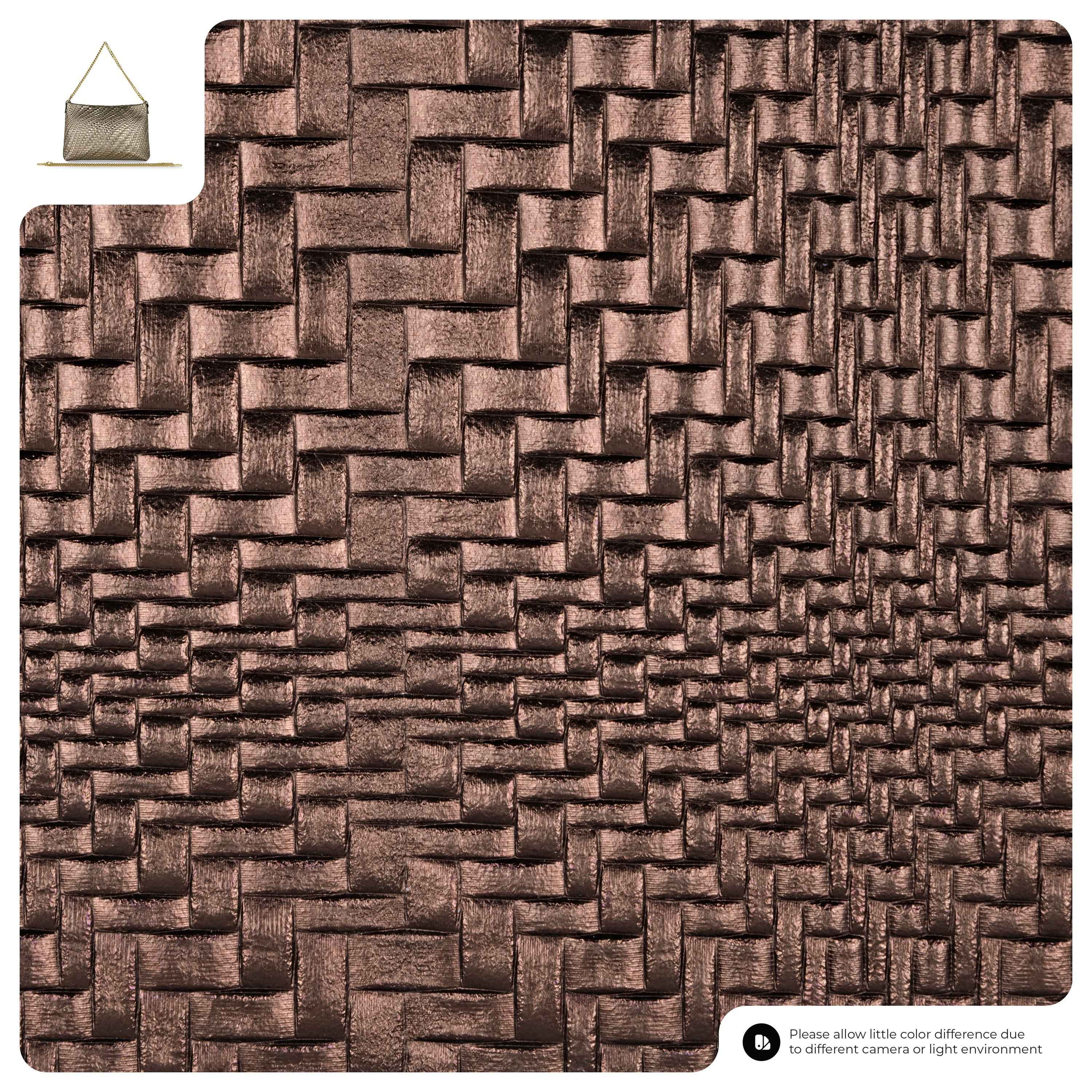 Grid Metallic Suede Leather Crossbody Bag 101315