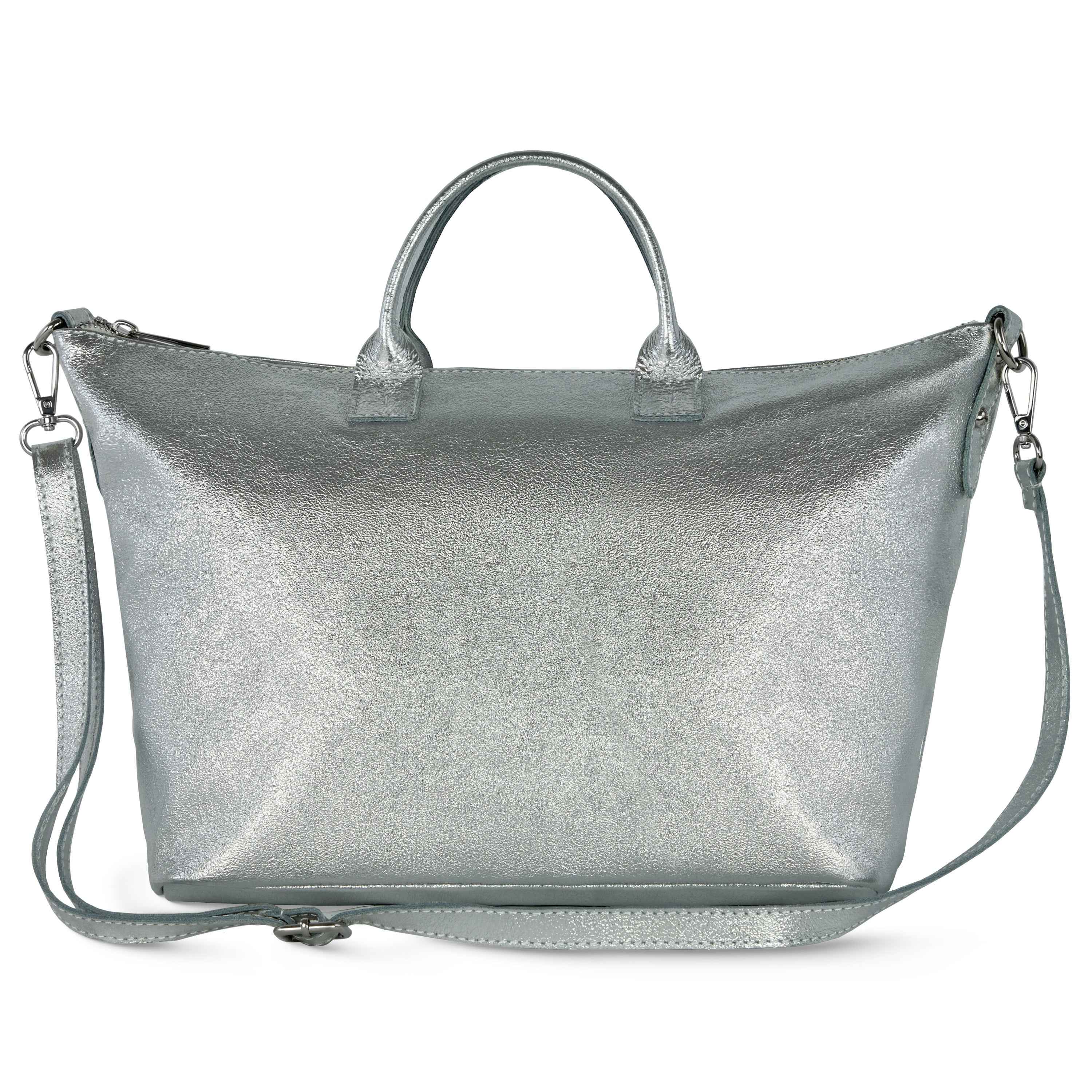 Metallic Suede Leather Top-Handle Bag 112334