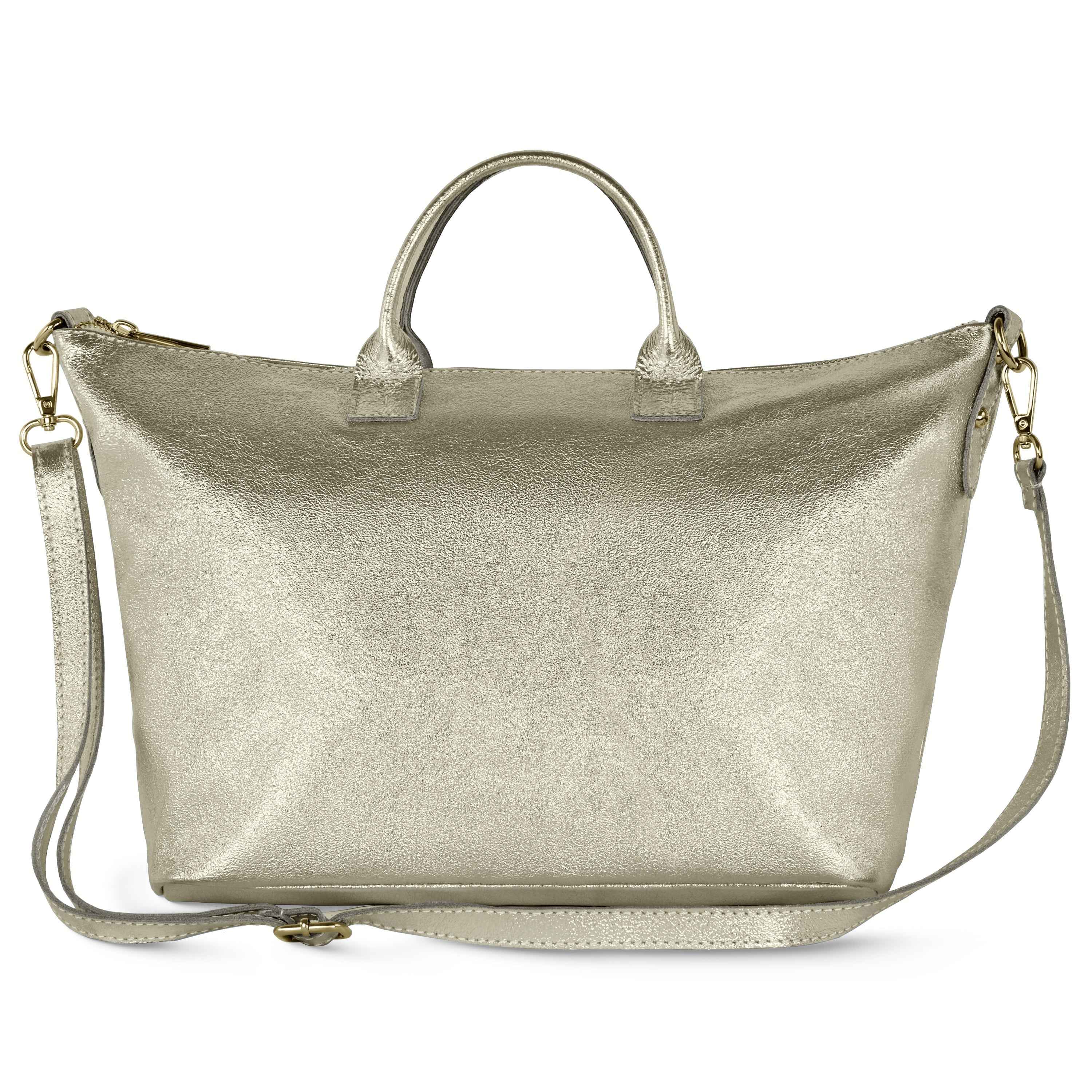 Metallic Suede Leather Top-Handle Bag 112334