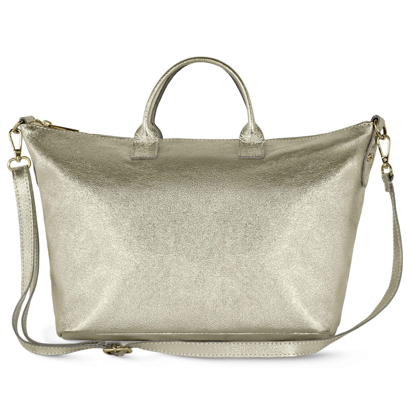 Metallic Suede Leather Top-Handle Bag 112334