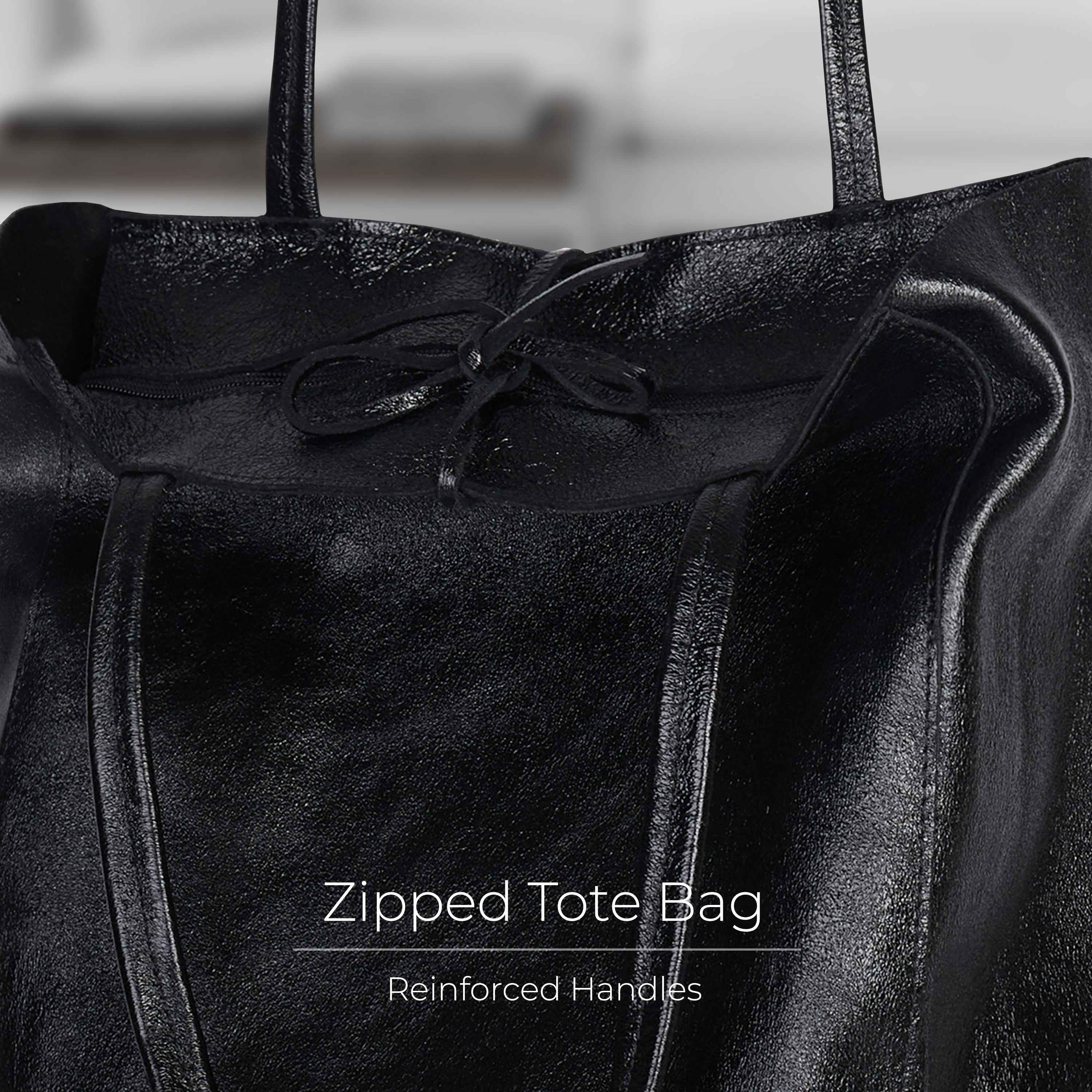 Metallic Suede Leather Tote Bag 201718