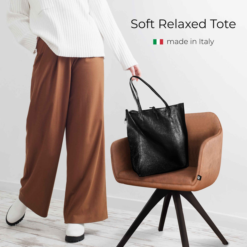 Metallic Suede Leather Tote Bag 201718