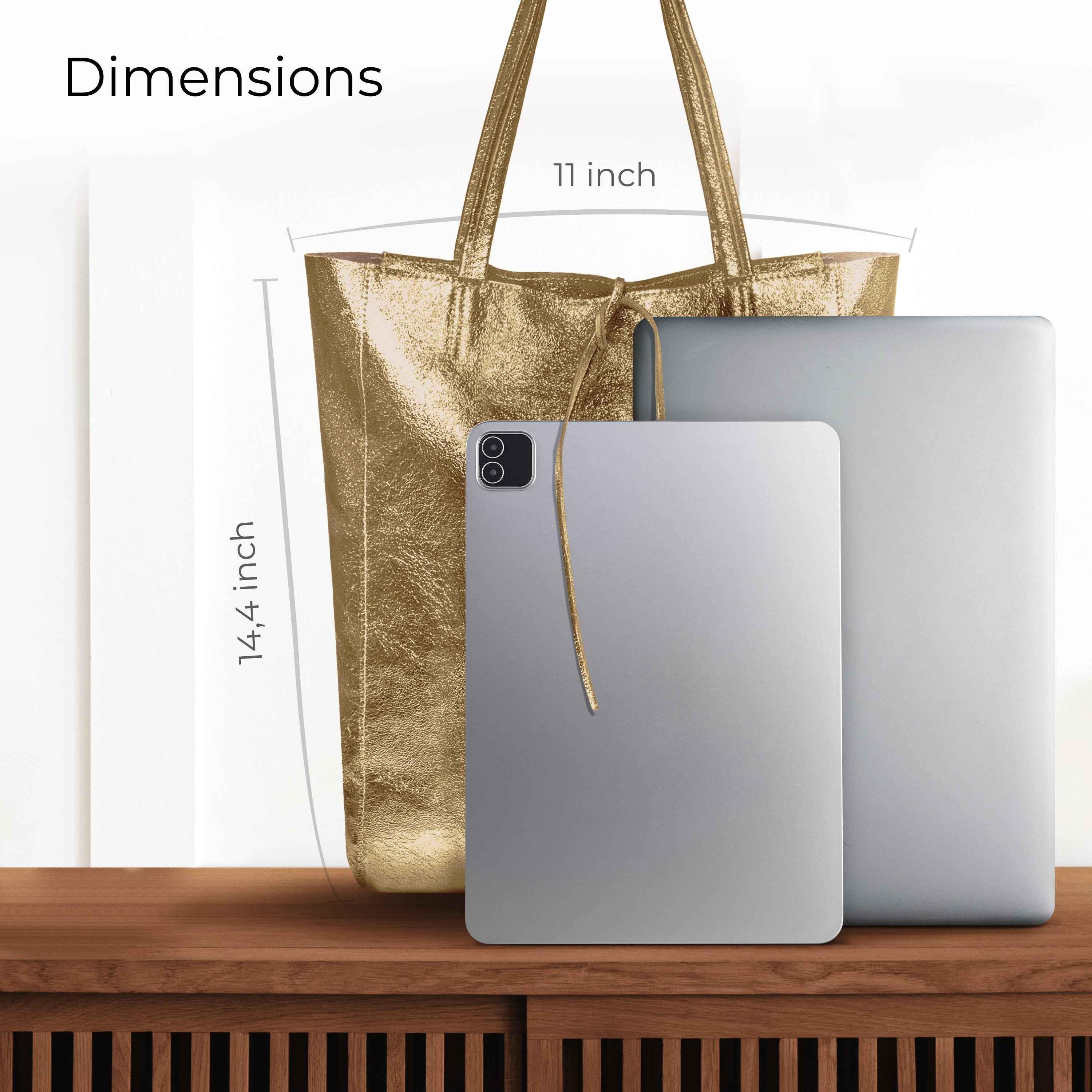 Metallic Suede Leather Tote Bag 201718