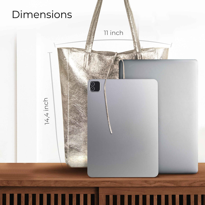 Metallic Suede Leather Tote Bag 201718