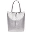 Metallic Suede Leather Tote Bag