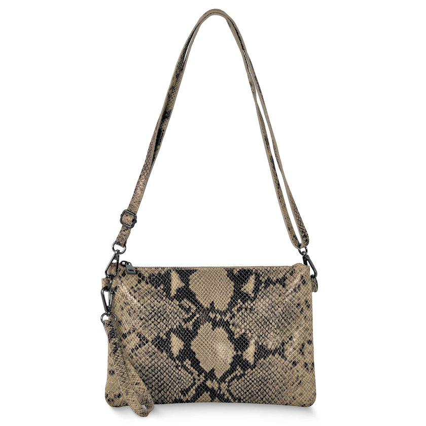 Python Suede Leather Crossbody Bag 111301