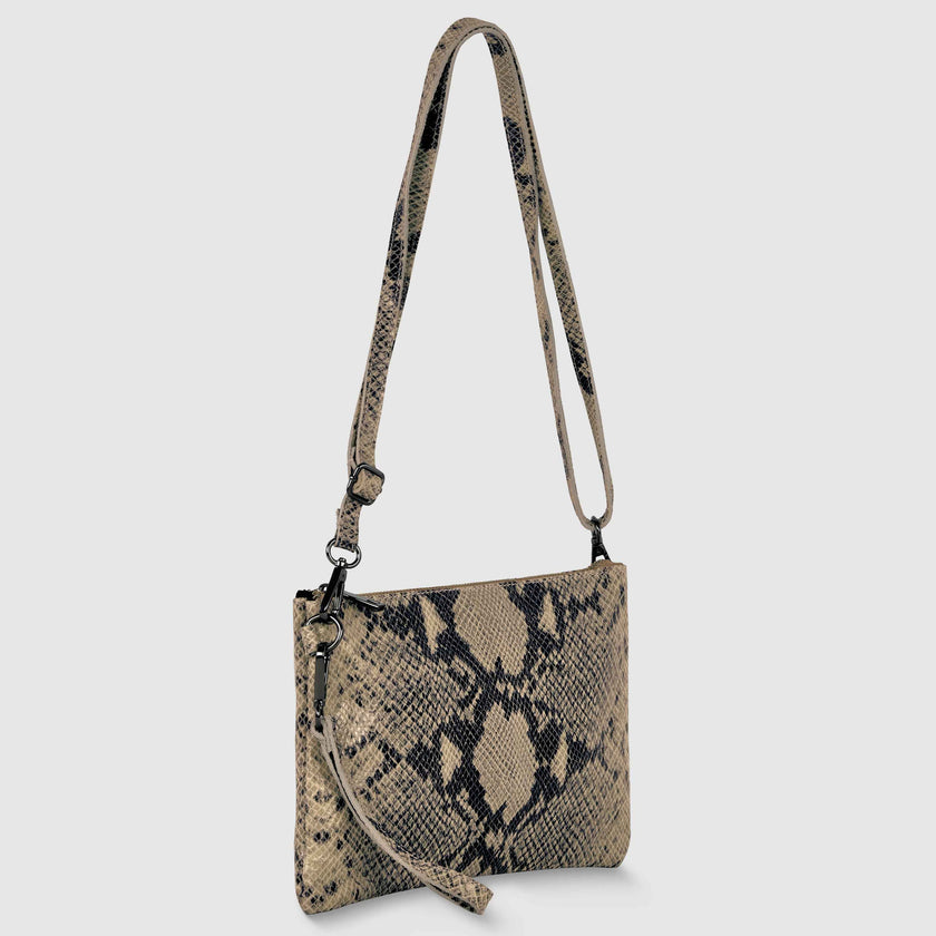 Python Suede Leather Crossbody Bag 111301