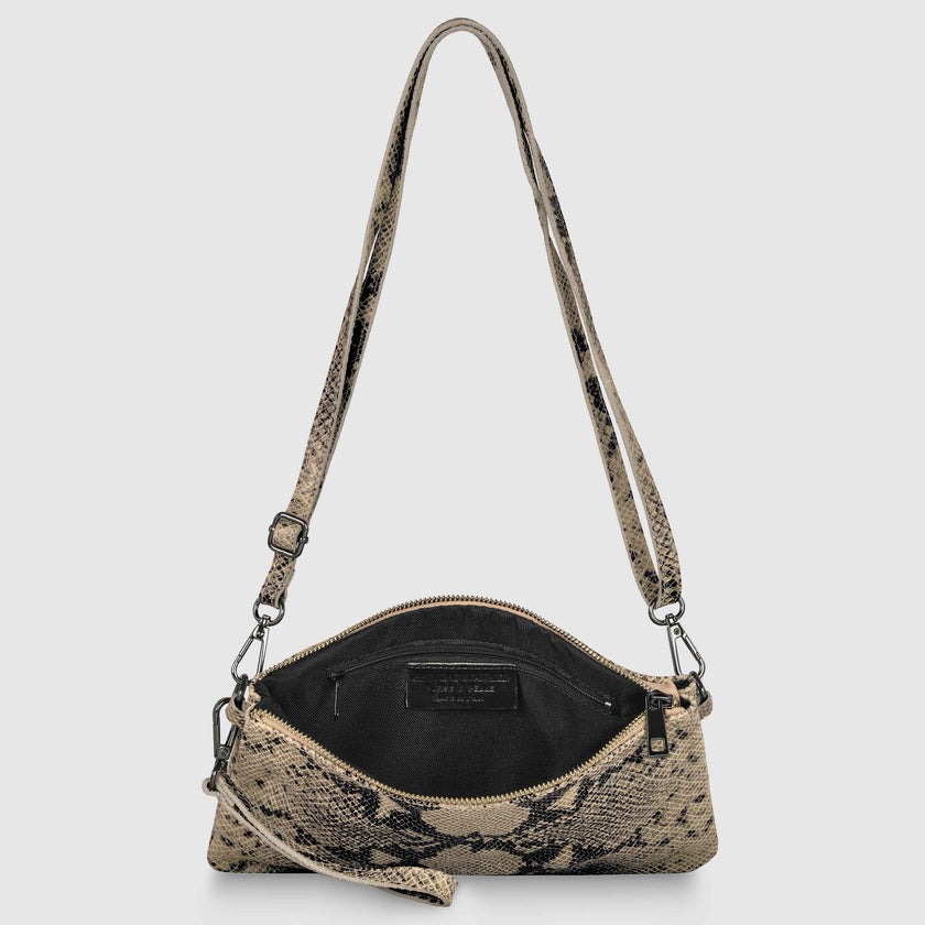 Python Suede Leather Crossbody Bag 111301