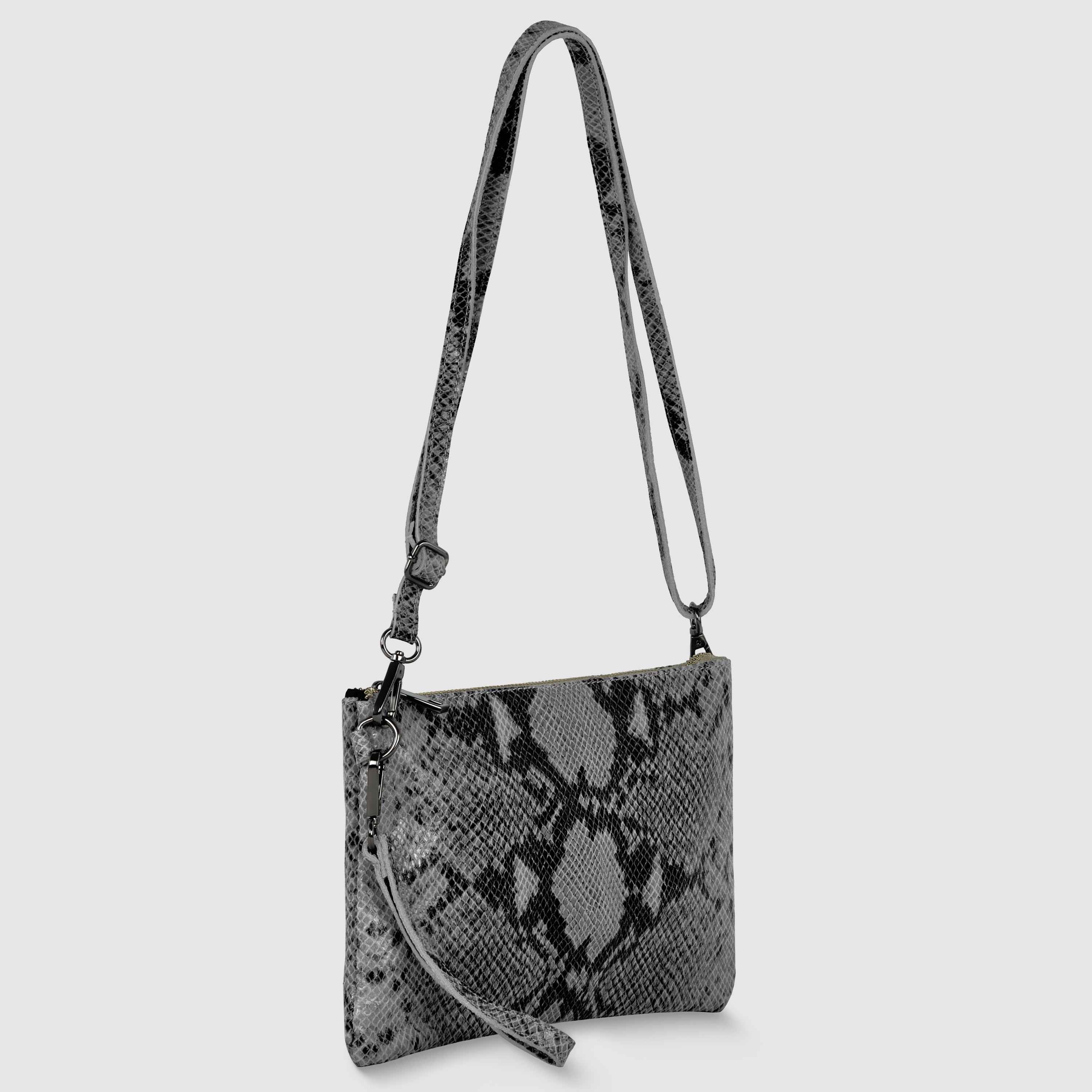 Python Suede Leather Crossbody Bag 111301