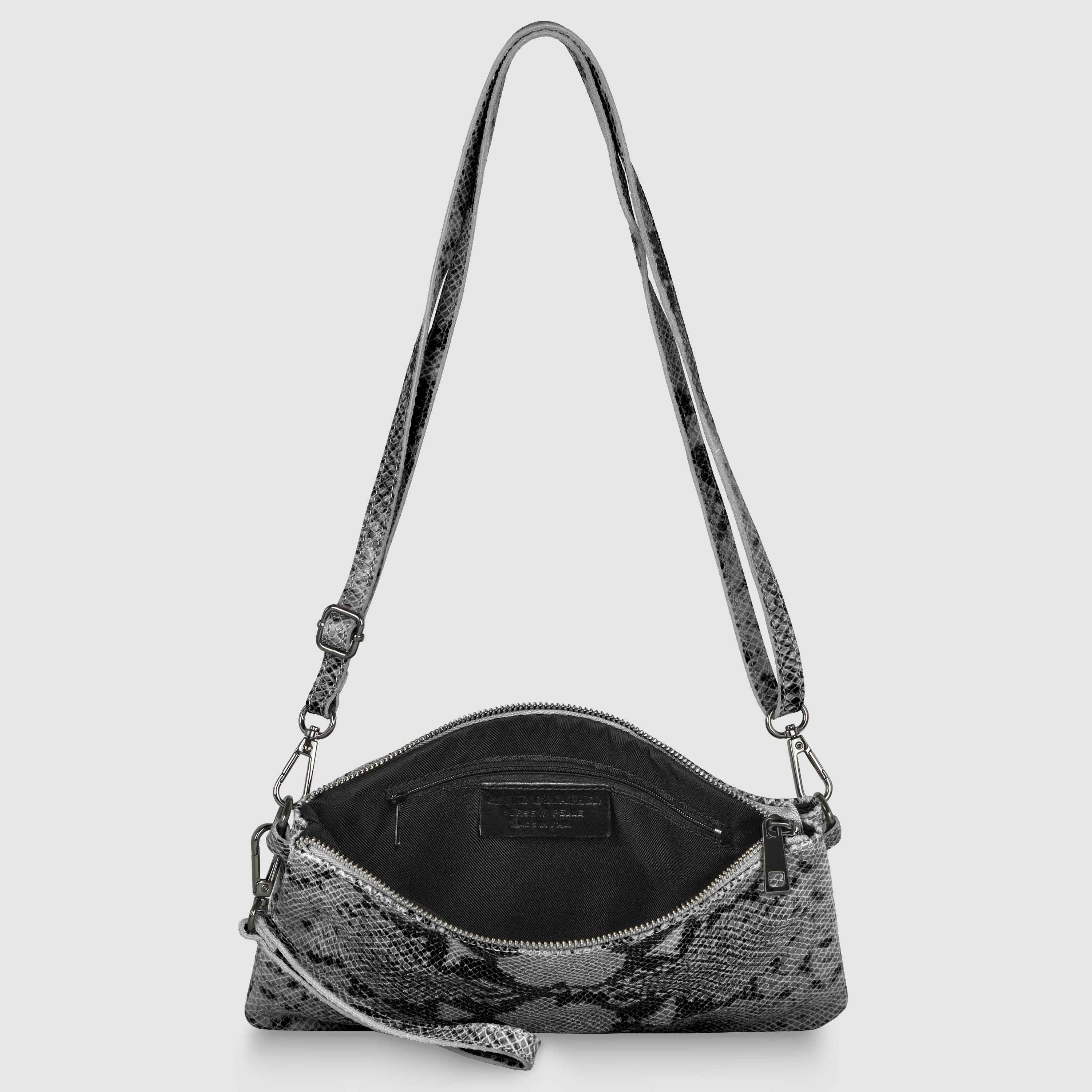 Python Suede Leather Crossbody Bag 111301
