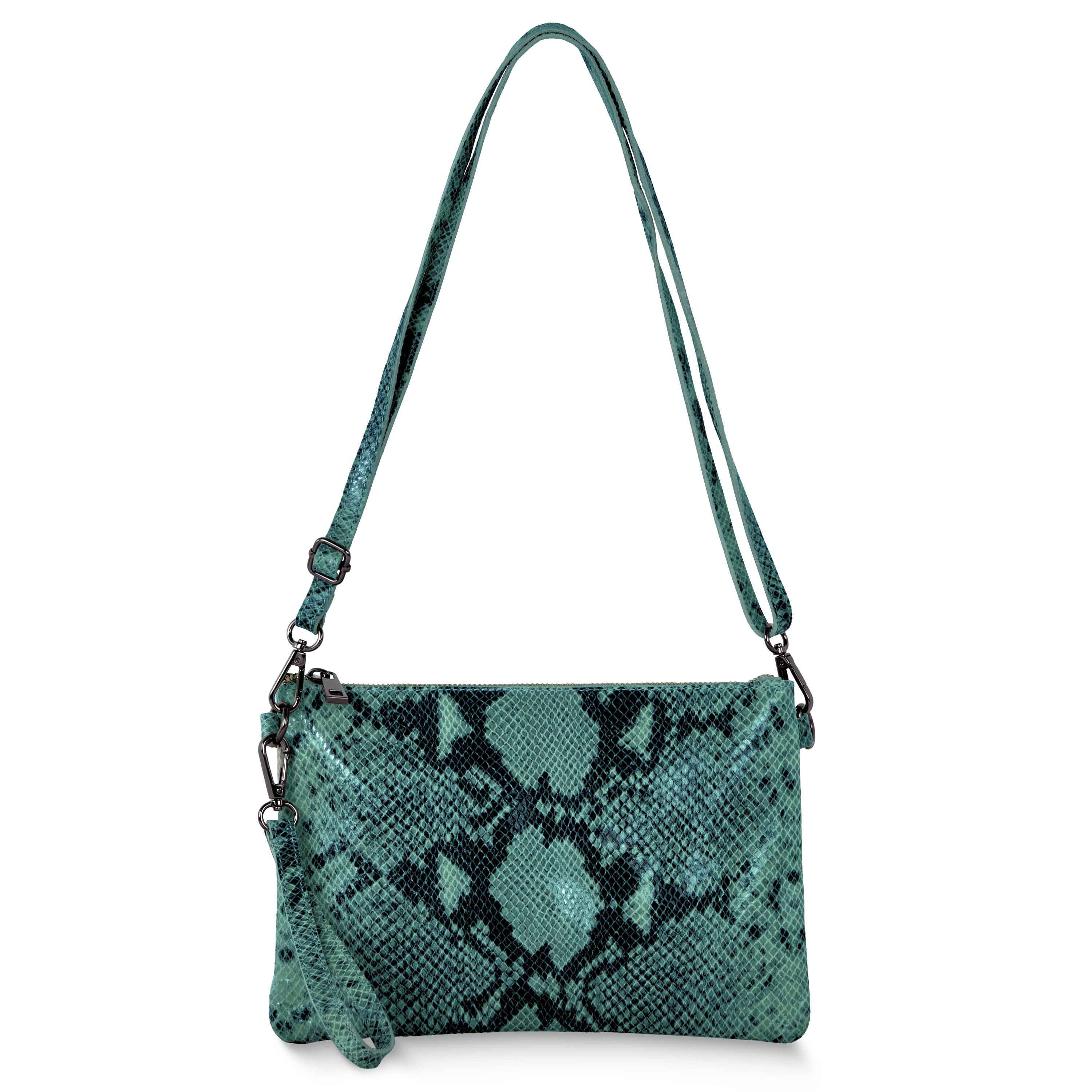 Python Suede Leather Crossbody Bag 111301