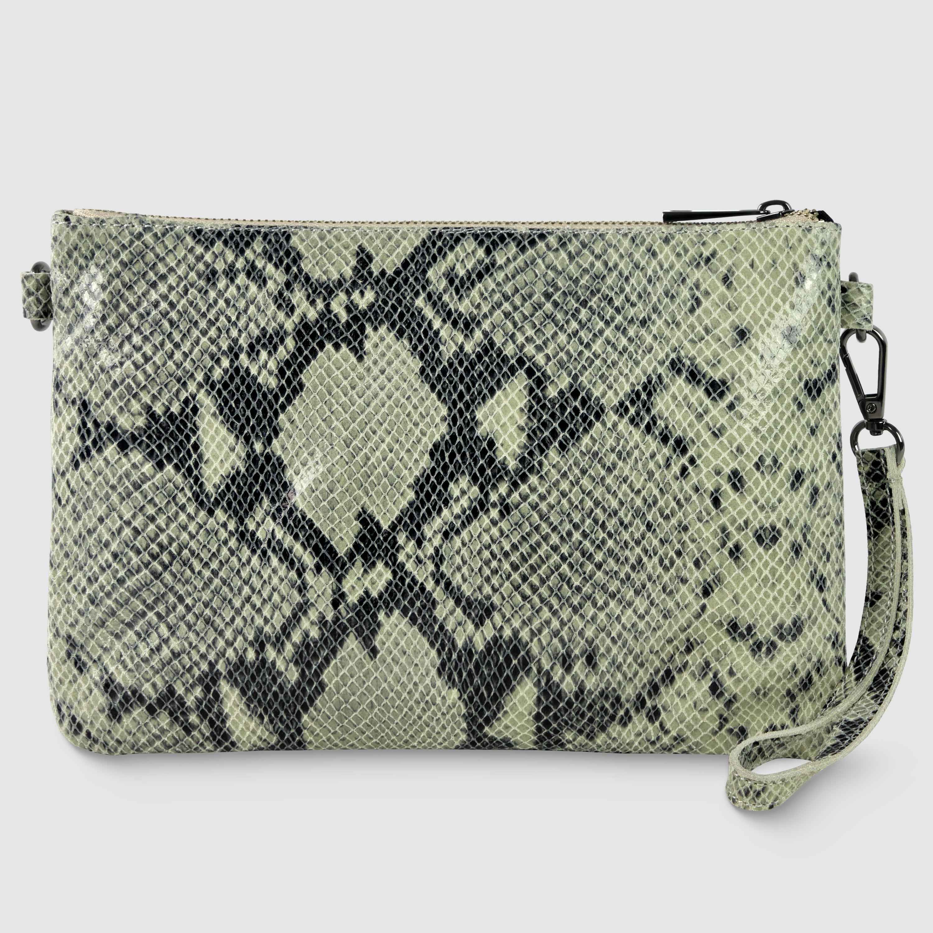 Python Suede Leather Crossbody Bag 111301