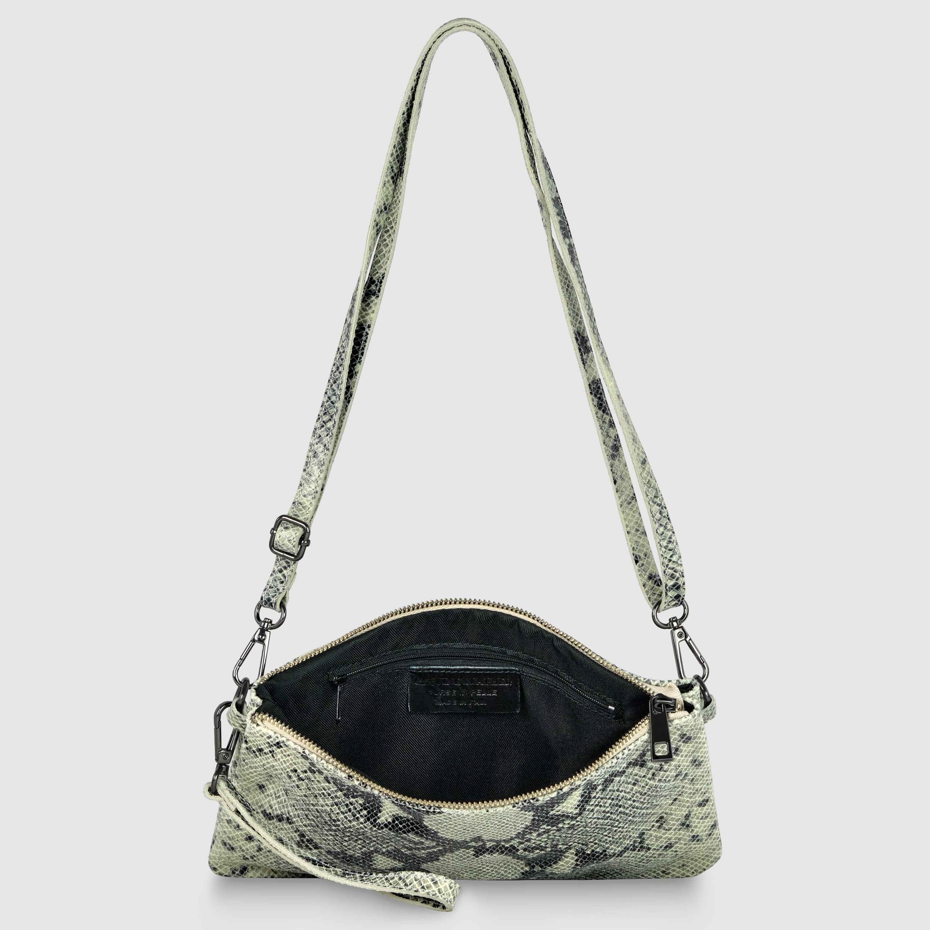 Python Suede Leather Crossbody Bag 111301