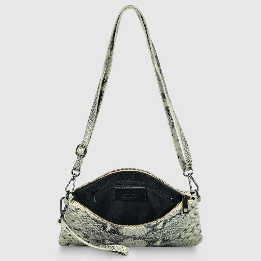 Python Suede Leather Crossbody Bag 111301