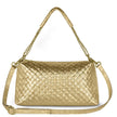 Weave Metallic Suede Leather Shoulder Bag