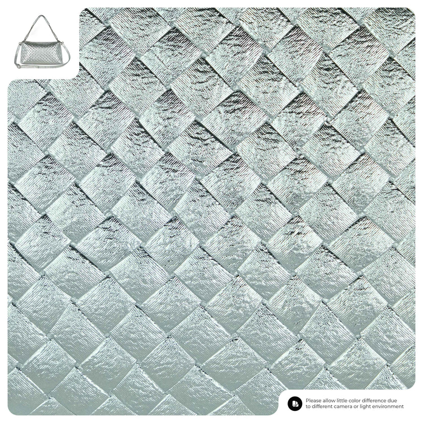 Weave Metallic Suede Leather Shoulder Bag