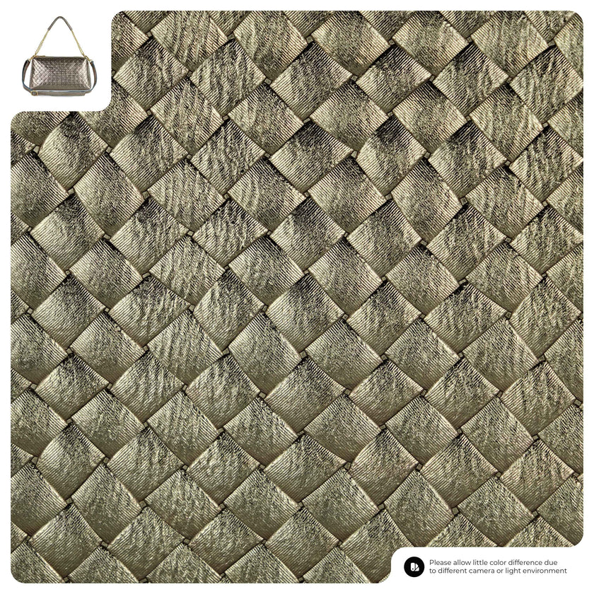 Weave Metallic Suede Leather Shoulder Bag