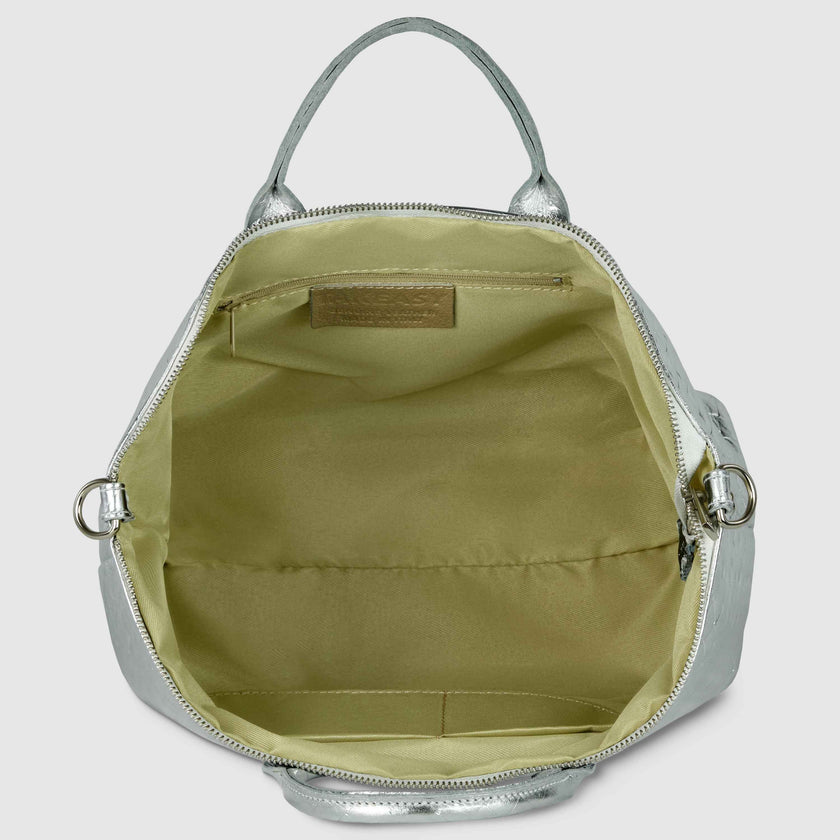 Weave Metallic Suede Leather Top-Handle Bag 112334