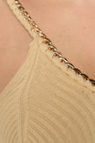 Chain Trim Ribbed Knit Dress