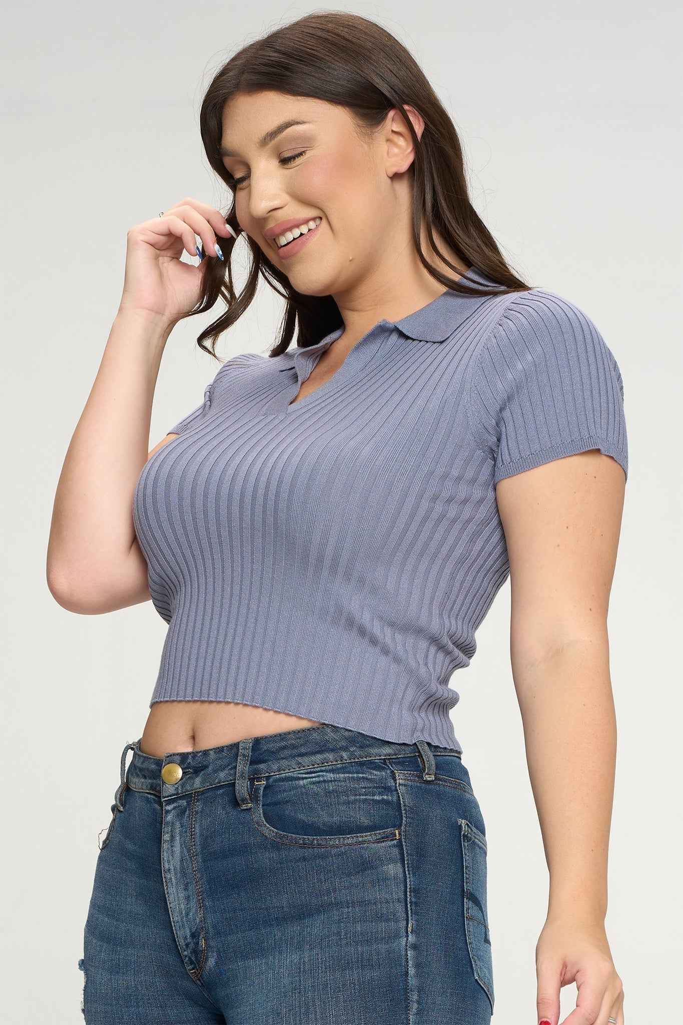 Short Sleeve Ribbed Top
