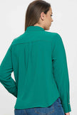 Collared Button Down Long Sleeve Top