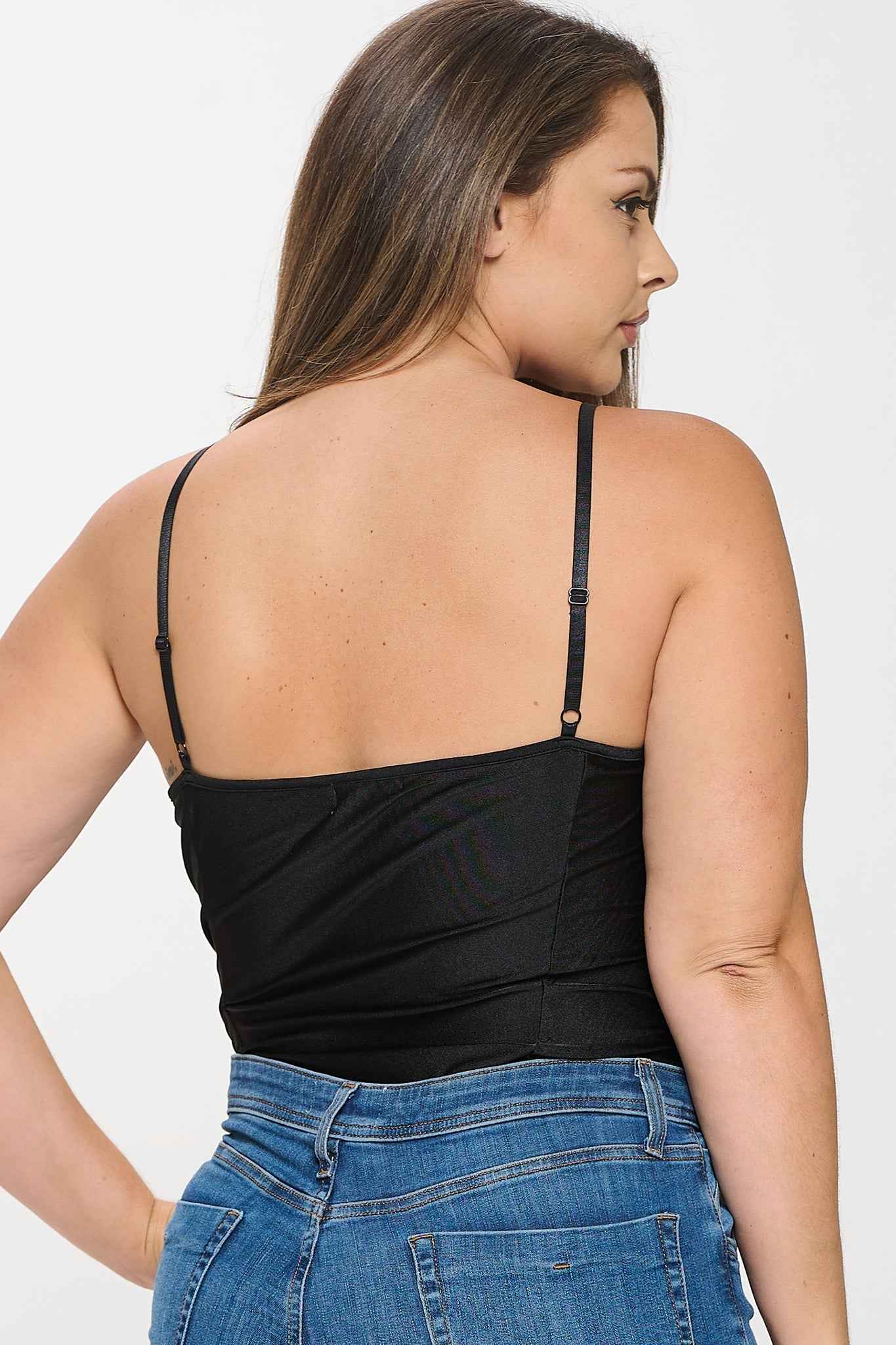 Plus Size Front Lace Bodysuit