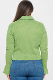 Solid Textured Long Sleeve Top