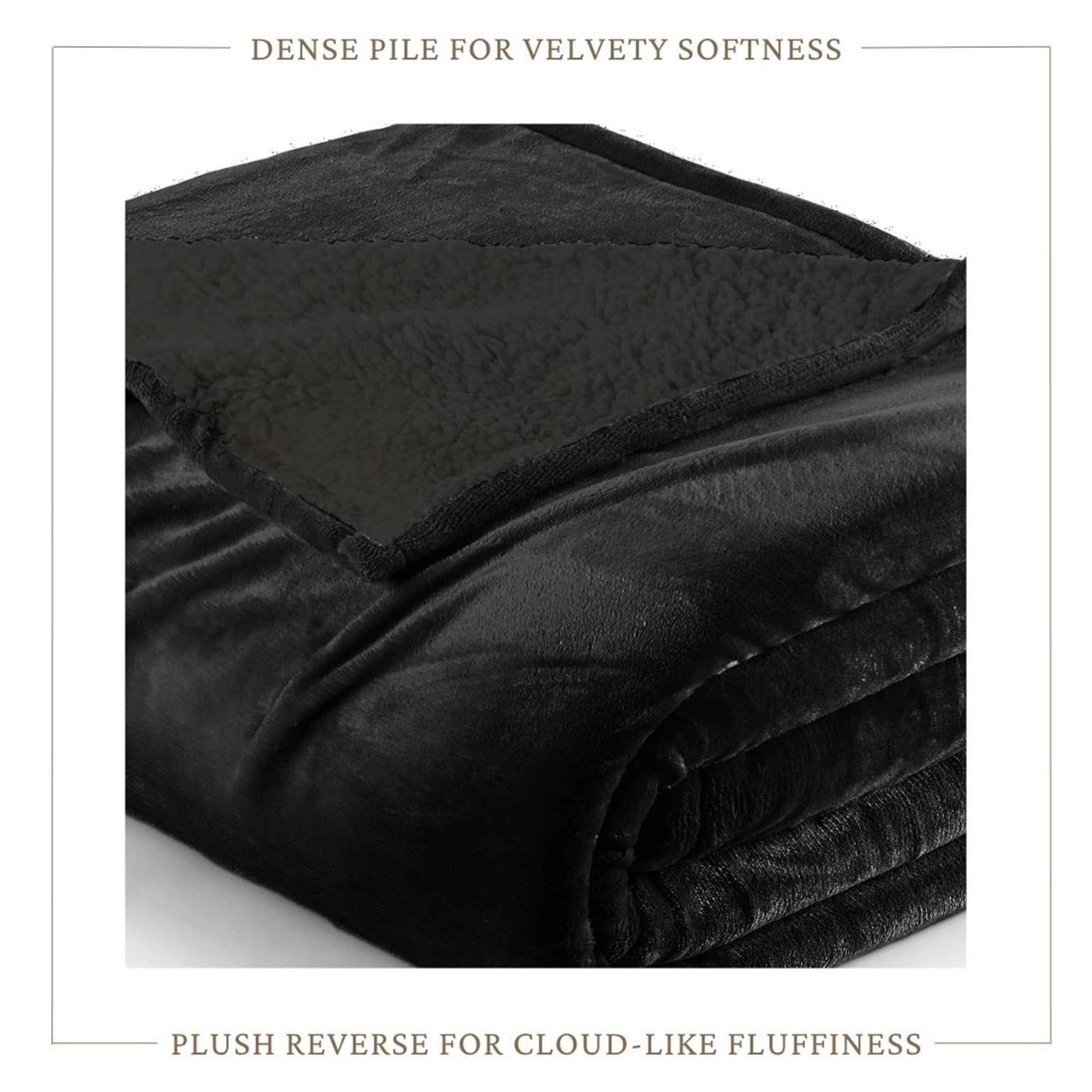 Velvet Plush Sherpa Bed Blanket - Sherpa Fleece Collection