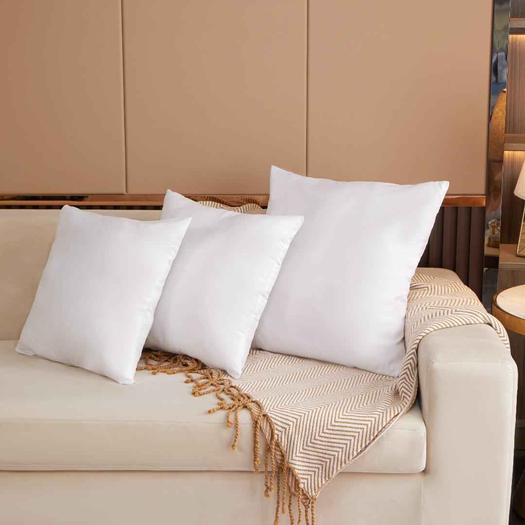 4pcs Throw Pillow Inserts, Square Cushion Inner Soft Fluffy Plump Stuffer Cushion Pillow Core White Pillow Inserts Christmas Decor Halloween Decor Bed Sofa Home Decor