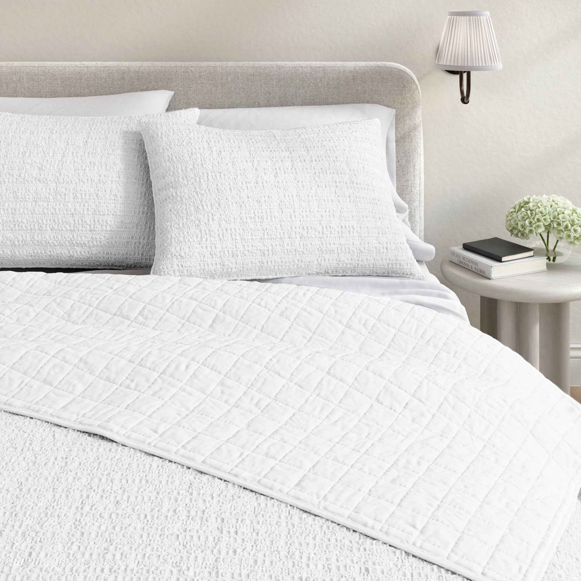 100% Cotton Honeycomb Waffle Garment Washed Quilt Set - Genevieve Collection