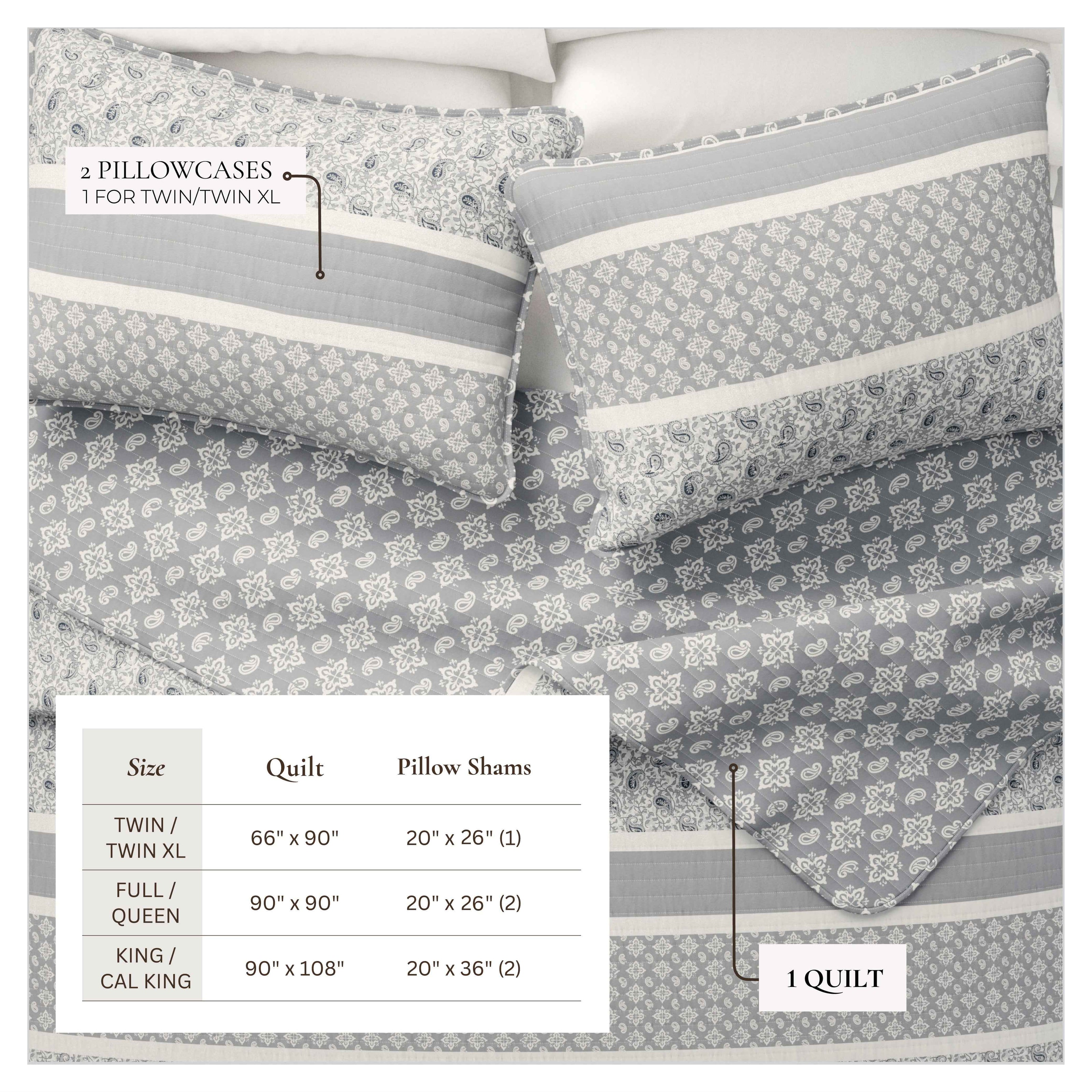 3-Piece Stripe Quilt - Kadi Collection