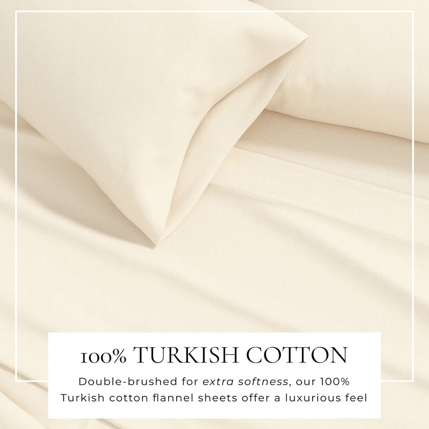 4-Piece Cotton Solid Flannel Sheet - Nordic Collection