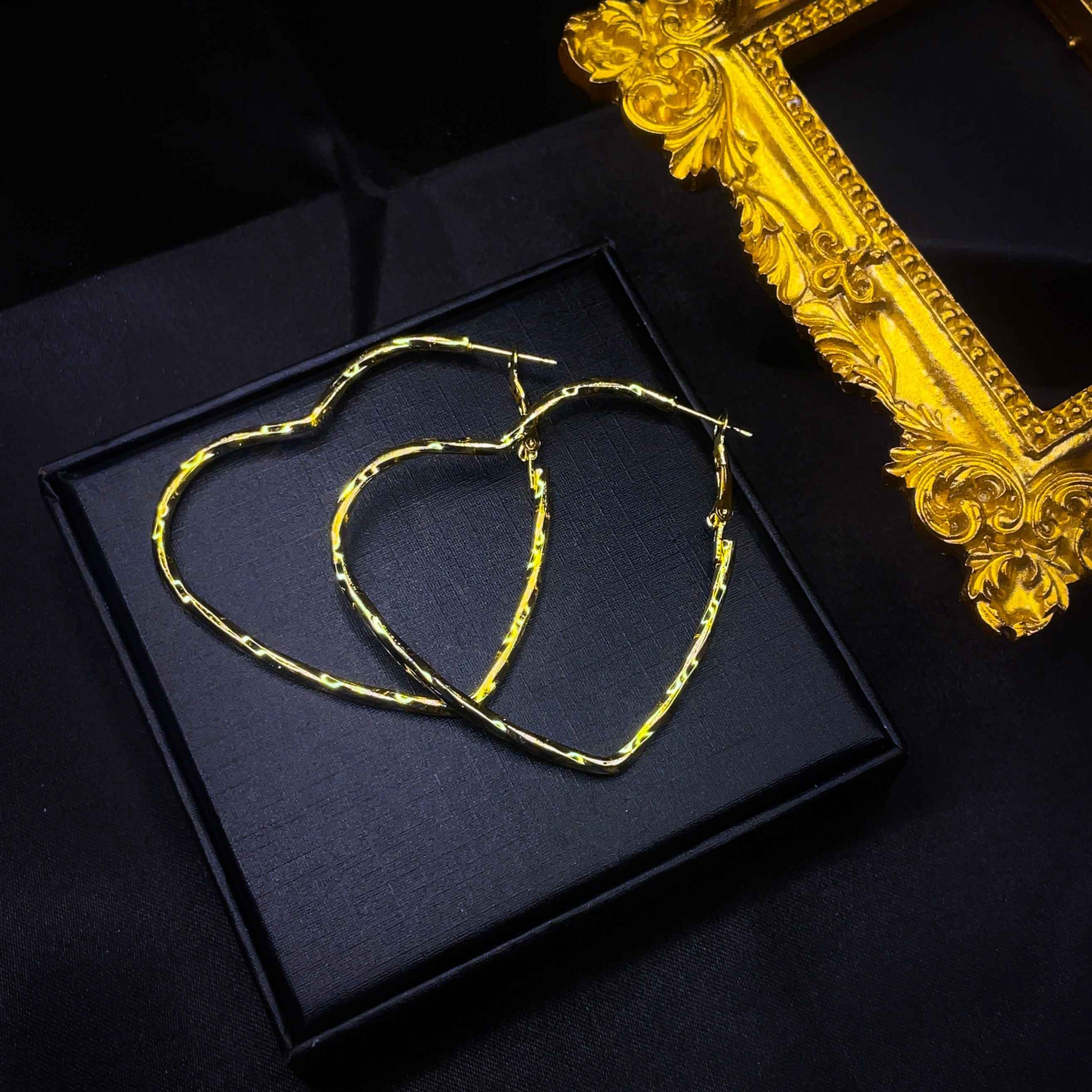 Twisted Heart Hoops Earrings