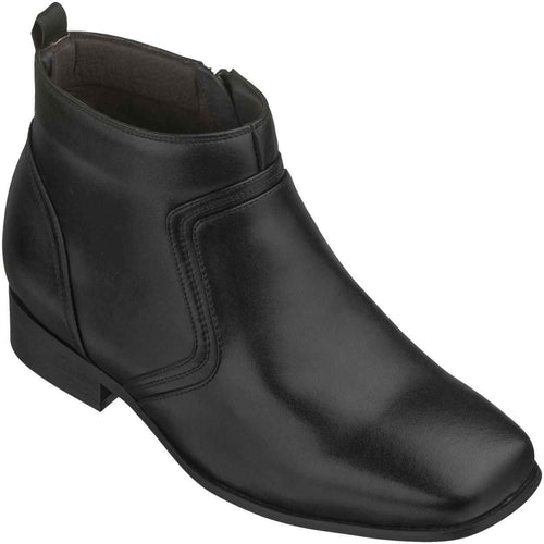 CALTO - G99809 - 3.2 Inches Taller (Black) - Zipper Boots