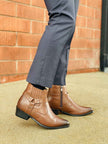 CALTO - T8113 - 3.3 Inches Taller (Dark Brown) - Zipper Boots