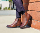 CALTO - S28002 - 2.8 Inches Taller (Dark Brown) - Lightweight - Zipper Boots