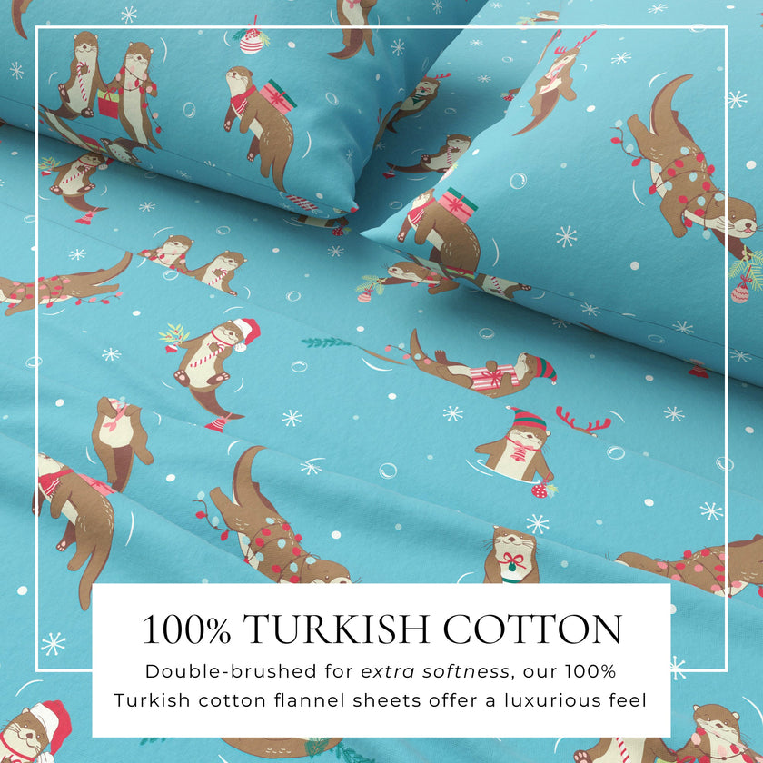 4-Piece Turkish Cotton Christmas Flannel Sheet - Whittaker Collection